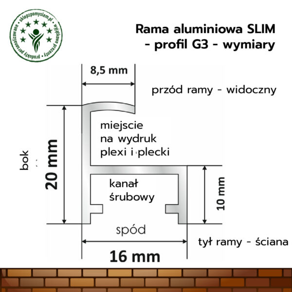 Rama aluminiowa slim (G3) - kwadrat - obrazek 2