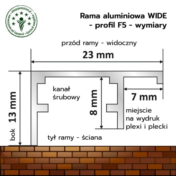 Rama aluminiowa wide (F5) - prostokąt - obrazek 2