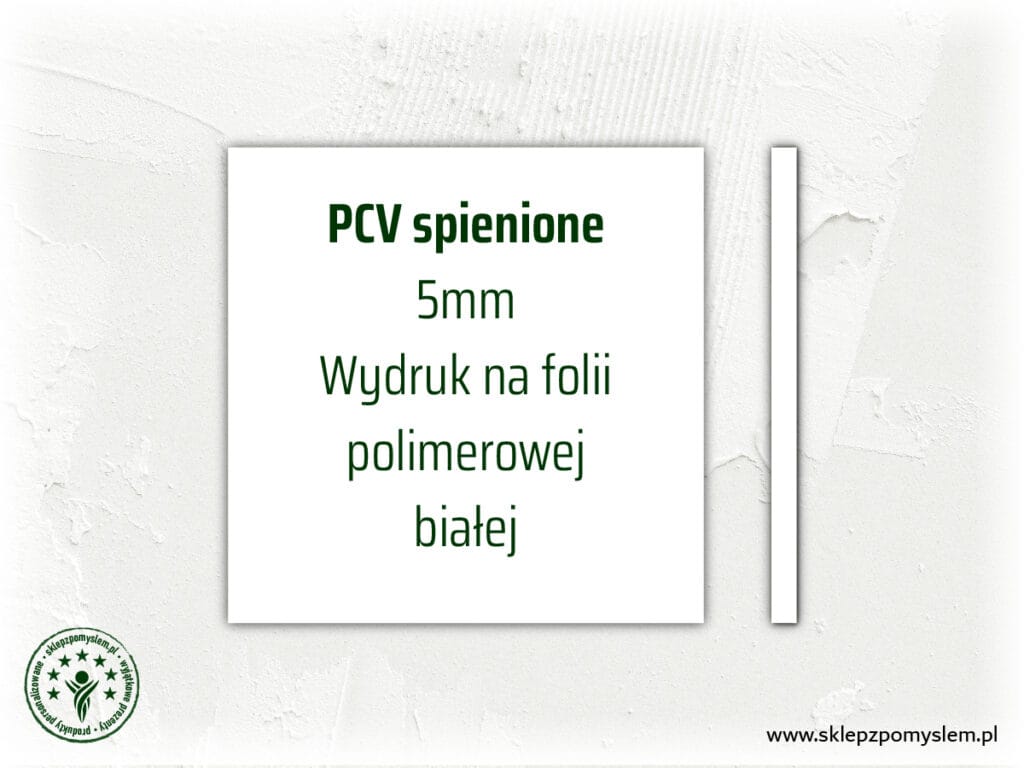 Tablica / szyld z PCV spienionego 5mm - format kwadrat