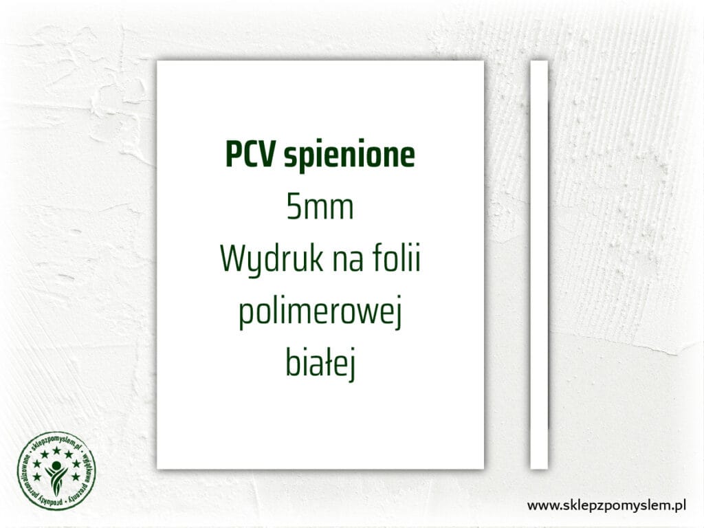Tablica / szyld z PCV spienionego 5mm - format prostokąt