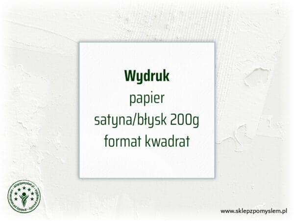 Wydruk UV na papierze satyna/błysk 200g – format kwadrat