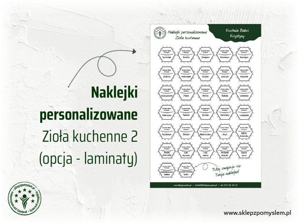 Naklejki personalizowane - Zioła kuchenne 2